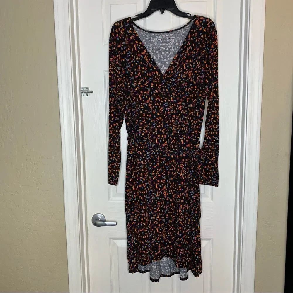 Ava & Viv Belted Faux Wrap Dress Size 1X